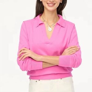 NWT J CREW Factory Cotton sweater-polo in pink
